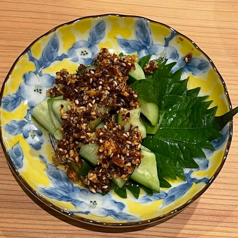 食べる醤油のたたききゅうり(シェフの居酒屋魚タリアン)