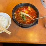 スンドゥブラーメン定食(珍三カルビ 堺筋本店 （ちんみかるび）)