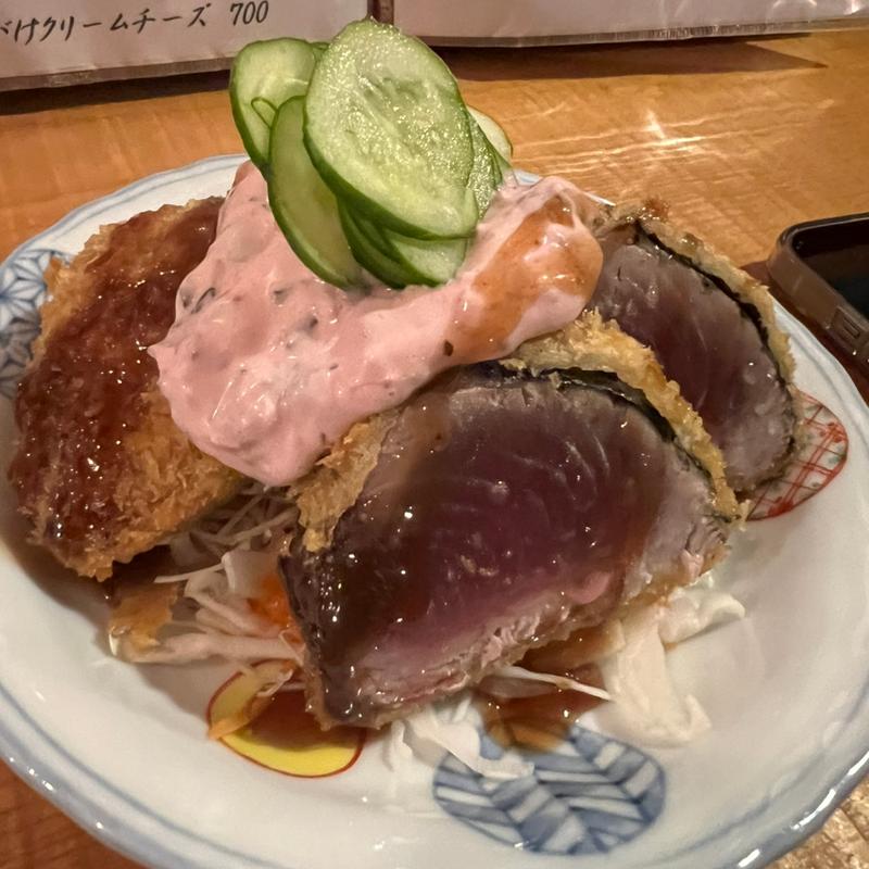 戻りカツオのカツレツ 柴漬けのタルタルソース(益庵)