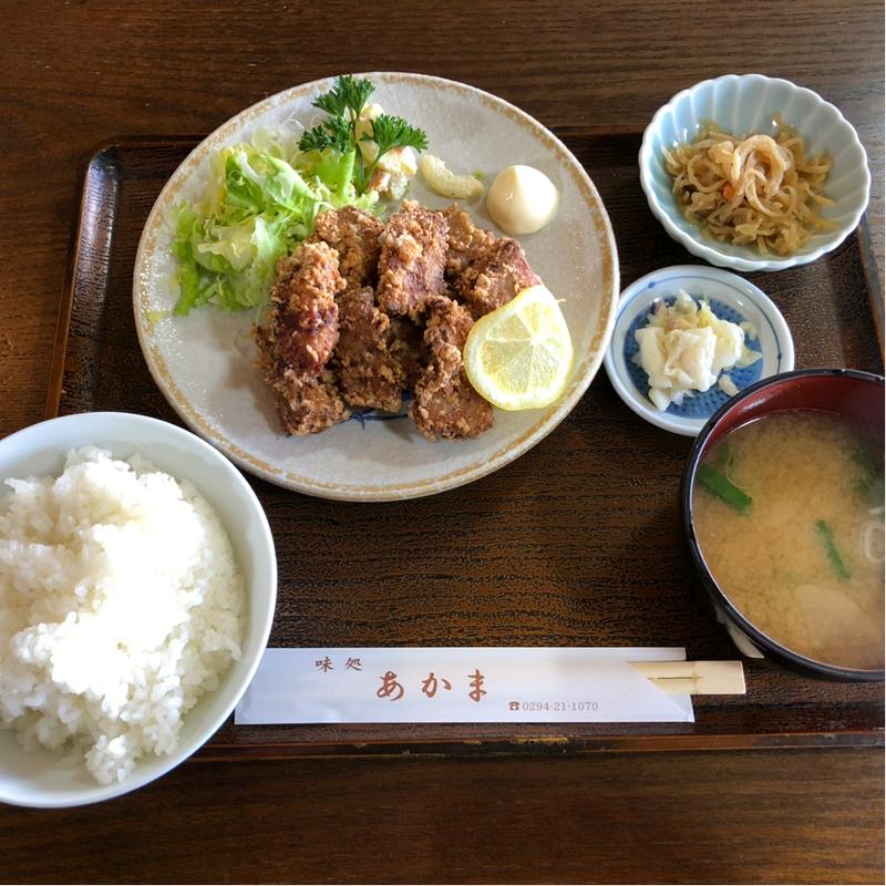 生まぐろ竜田揚げ定食(あかま)