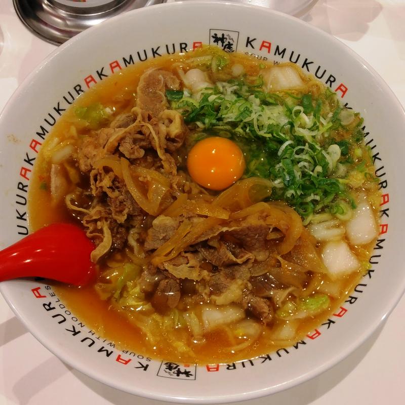 牛すき月見ラーメン（お肉2倍）(どうとんぼり神座 アトレ川崎店)