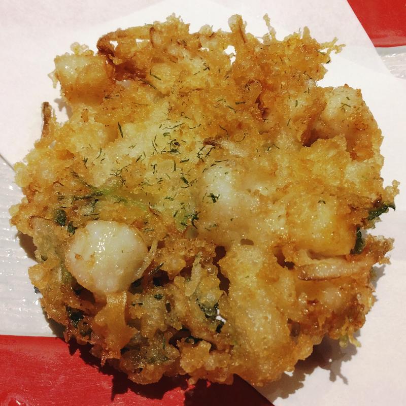 大粒貝柱のかき揚げ(蕎麦居酒屋　高田屋　川崎)