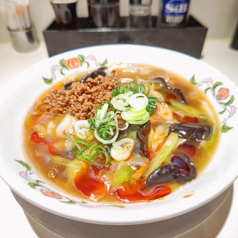 野菜たっぷり酸辣湯麺(餃子の王将 石川町店)