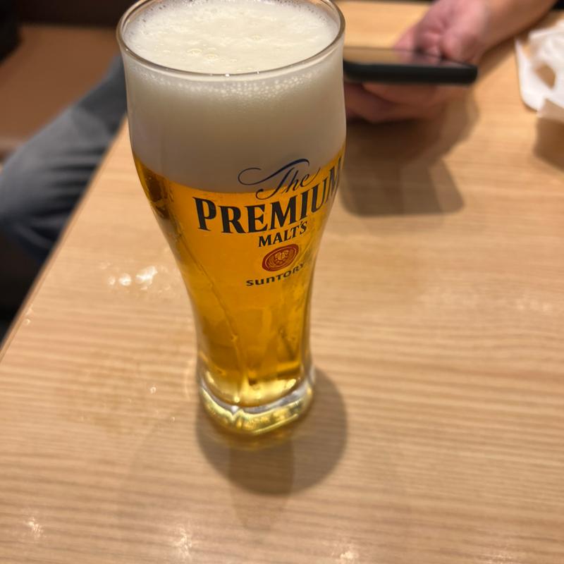 グラスビール(立喰そば・酒処 つきじ亭)