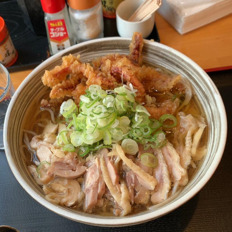 鳥中華　トッピングゲソ天(肉そば藤七 上杉本店)