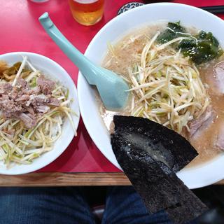 かいざんラーメン ネギ丼付(ラーメンかいざん 西船橋店)