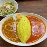 ダブルカレーライスセット(インド・タイ料理レストラン 絆)
