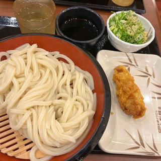 ざるうどん　大　かしわ天