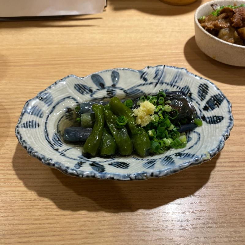 茄子とししとうの揚げ浸し(分讃岐うどん あ季 時譚)