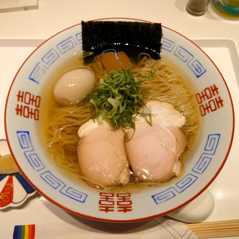 冷製イリコそば塩3rd 味玉アローカナ(上方レインボー)