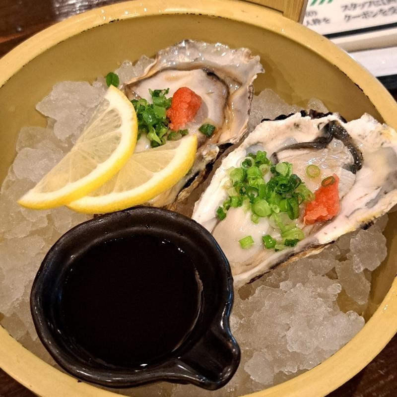 生牡蠣ポン酢(地酒と漁火の火人粋)