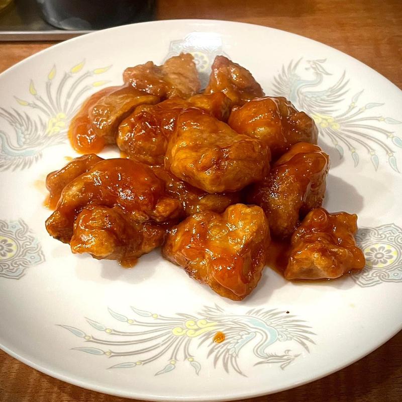 酢豚の肉だけ(みかく亭)