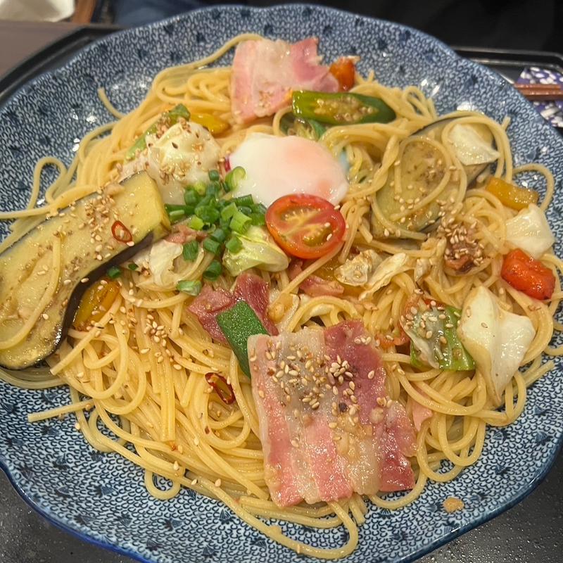 イベリコ豚と夏野菜づくしのよくばりスパゲッティー(洋麺屋五右衛門 イオンレイクタウンkaze店)
