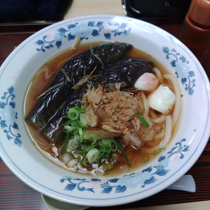 なすの揚げ浸しぶっかけうどん(麺や とりあえず)