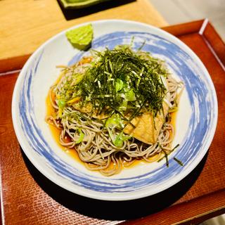 冷やしきつね蕎麦(江戸切り 助六そば ぬる燗佐藤)