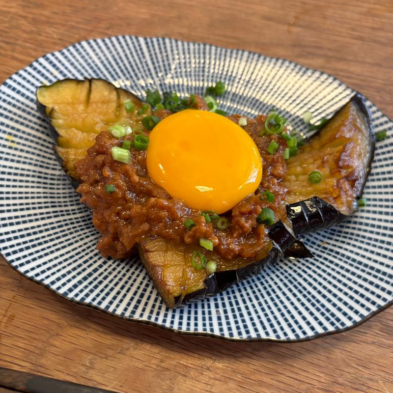 秋茄子と月見肉味噌(yuzuki)