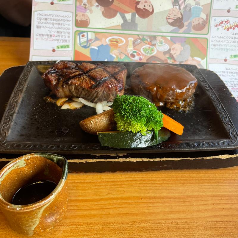 ハンバーグとステーキ(炭焼きレストランさわやか 掛川インター店 （スミヤキレストランサワヤカ）)