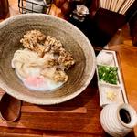 まいたけ天温玉うどん(踊るうどん 梅田店)