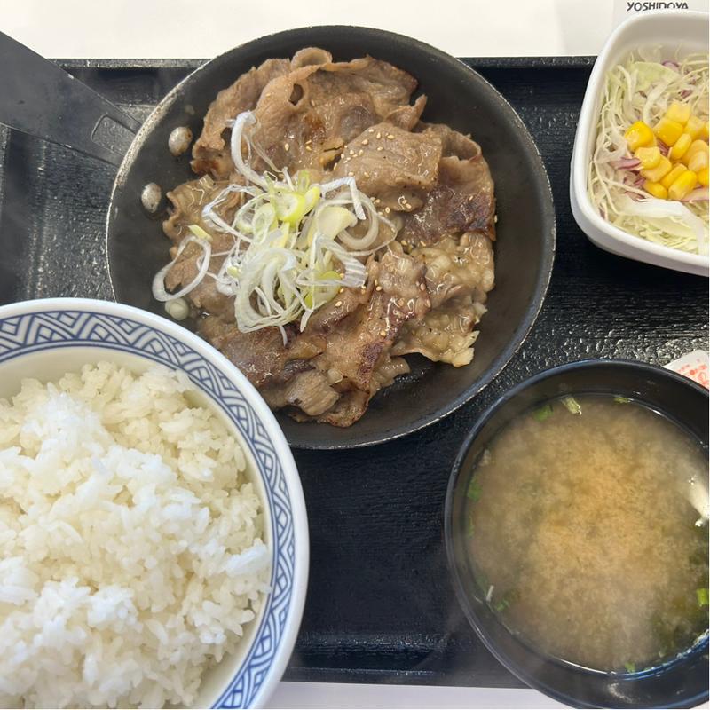 ネギ塩牛カルビ定食(吉野家 宇都宮城東店)