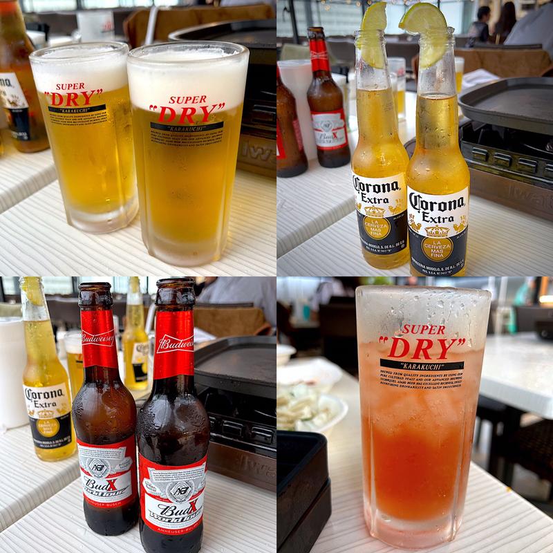 生ビール、バドワイザー、コロナ、ソルティトマト(仙台パルコ2 肉食べ放題 BBQビアガーデン)