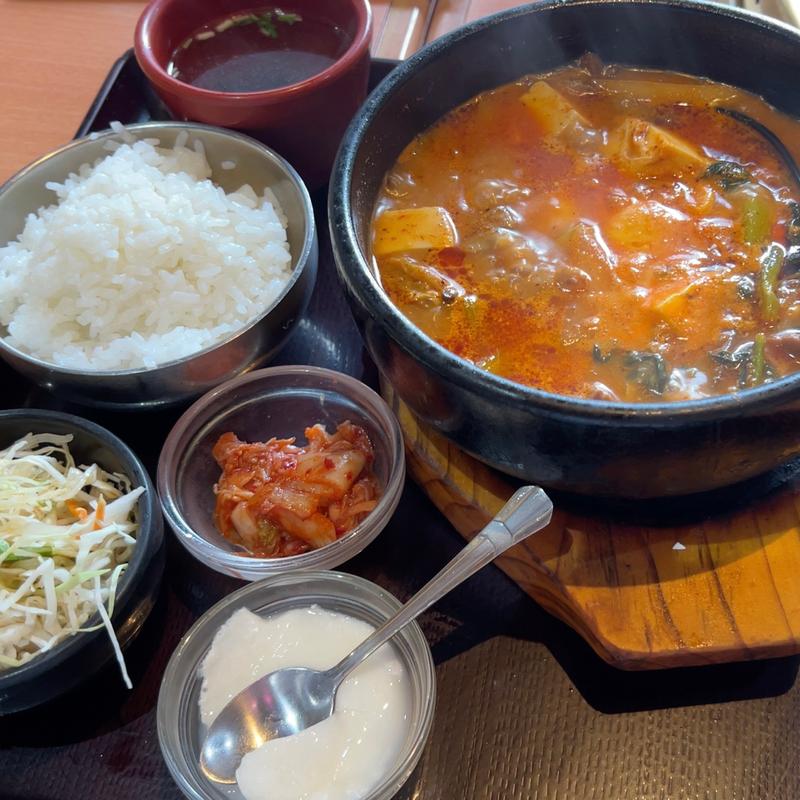 ユッケチゲセット(焼肉名門 武蔵小金井店)