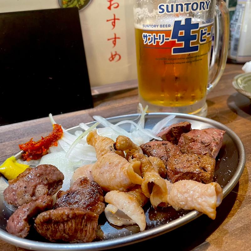 ホルモン焼き3種(南越谷ロマン酒場)