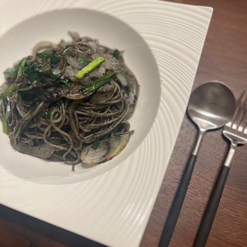 イカ墨パスタ(自宅)