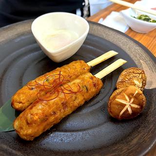 照り焼き鶏つくね串〜半熟卵添え〜(サッポロビール　仙台ビール園 )