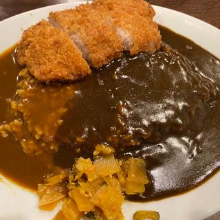 カツカレー大盛カレー合盛り(スパイスドリーム淀屋橋店)