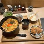 京赤地鶏の赤玉子親子丼と鶏唐揚げ定食