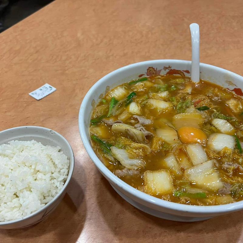 スタミナラーメン 生卵 ライス(天理スタミナラーメン 本店)