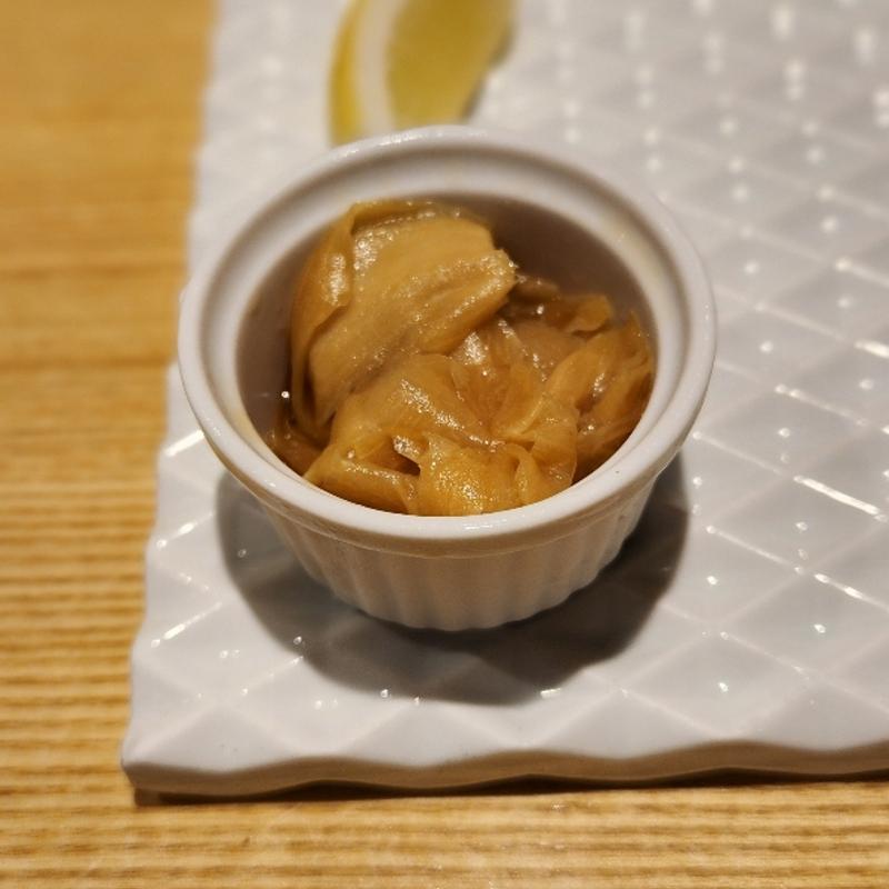 焼き鳥に合うガリの醤油漬け(野乃鳥なんば堂)