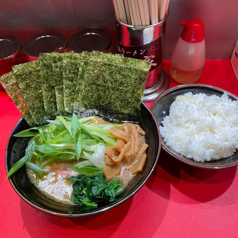 ラーメン 並 海苔 九条ネギ メンマ ライス(横浜ラーメン 斎藤家 根岸店)