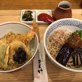 ミニ天丼＋揚げなすそば(さん竹 （さんたけ）)