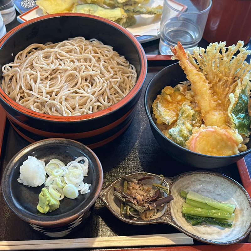 もり蕎麦とミニ天丼セット(佐久の草笛 )