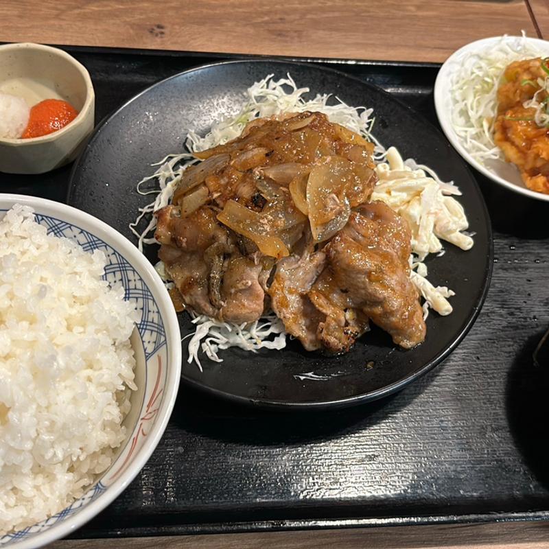 野郎定食 生姜焼き&油淋鶏(野郎めし 高崎店)