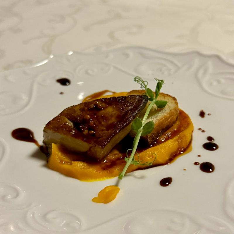 フォアグラのポワレ 南瓜とブリオッシュ ヴィンコット(アンティキ)