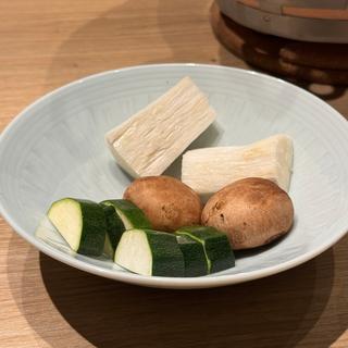 マコモダケ、ズッキーニ、マッシュルーム(金山成吉思汗)