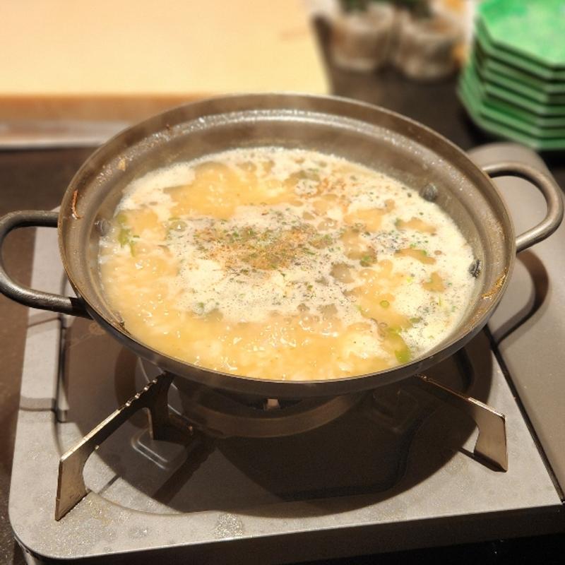 野沢菜バター雑炊(今夜はにるにる)