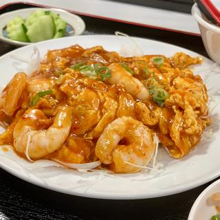 エビと卵のチリ定食(本場台湾料理 布施１番)