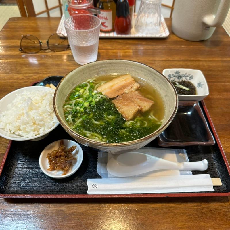 アーサそば小鉢セット(沖縄そばと茶処 屋宜家（やぎや）)