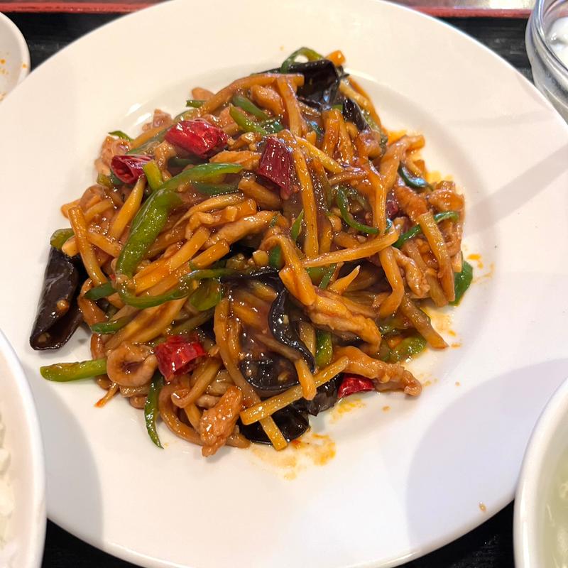 青椒と筍の甘辛炒め定食(慶福居)