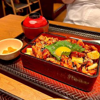 炭火焼き鶏の月見ねぎ間重定食(大戸屋 ララガーデン長町店 )