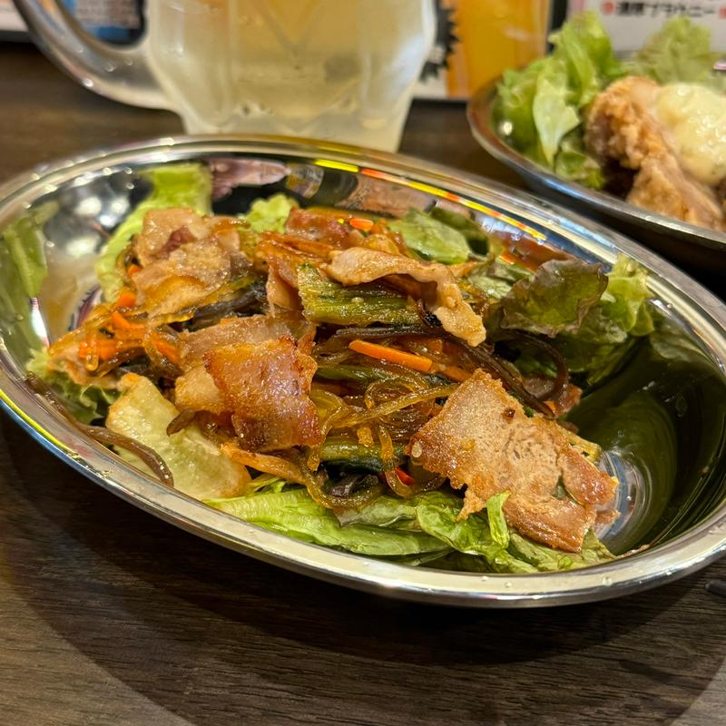 勝男のチャプチェ(大分からあげと鉄板焼 勝男 名駅西口応援団)