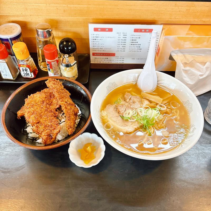 タレカツ丼・ラーメンセット(食房まさ)