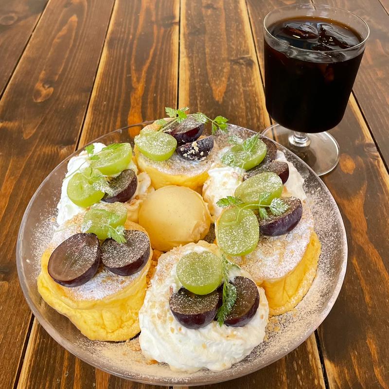 9月の限定パンケーキ ドリンクセット(スフレパンケーキ ロッコ)