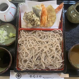 天もり　両方のつゆ(手打そば やなぎや)