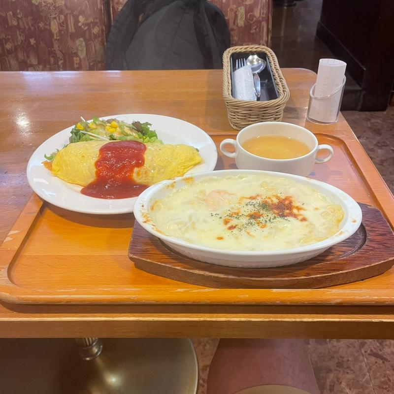 オムライス海老グラタンセット(レストラン BON)