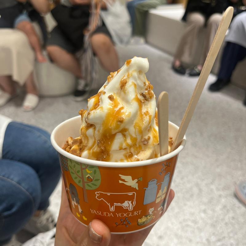 キャラメルソフトヨーグルトワッフル(ヤスダヨーグルトショップ CoCoLo長岡店 )