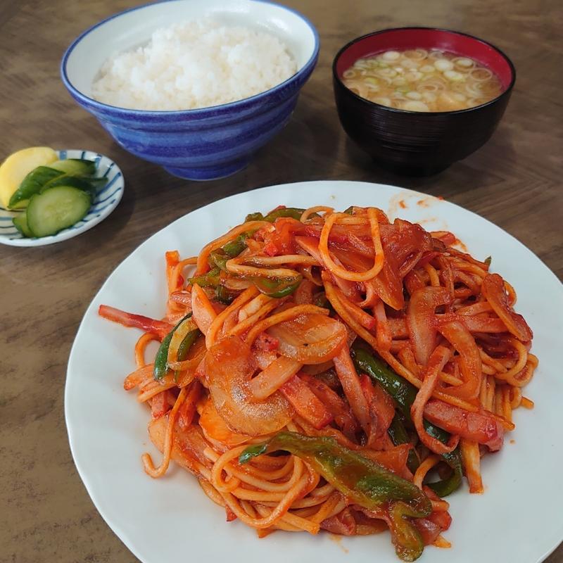 スパゲッティーナポリタン＋ライス(さつき食堂 )
